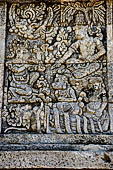 Candi Panataran - Main Temple. Ramayana relief nr 59. The captive Hanuman presented to Rawana. 